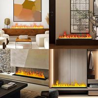 Cheminée à vapeur d'eau encastrée Kalsubo L78.74 W7.87 H8.27, double alimentation en eau, couleur de flamme réglable, télécommande intégrée