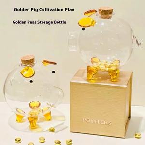 Quelle Gold Doudou Glas Sparschwein Flasche des Herstellers mit Goldmünzen Melonen samen für die Weihnachts lagerung - Product Image 4