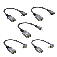 4K 90 °   Abgewinkeltes Micro-HDMI-Verlängerungskabel, HDMI 1.4 Koaxial-PVC-Adapterkabel, Stecker-zu-Buchse-Verbinder für Computer, Kamera, DV, MP4