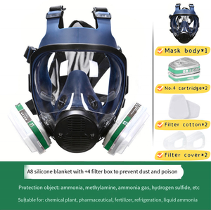 Hochwertige einstellbare Voll gesichts maske Staub gasmaske Set Doppel filter - Product Image 6