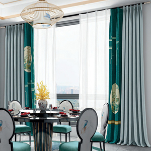 Cortinas opacas anchas para dormitorio, accesorio de lujo, con encaje para sala de estar - Product Image 1