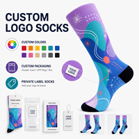 Chaussettes personnalisées sportives OEM sans couture, respirantes, à séchage rapide, absorbant la transpiration, résistantes aux déchirures, imprimées numériquement