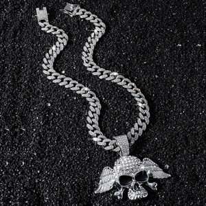Nuevo Collar con Colgante Geométrico de Calavera y Alas, Estilo Hiphop, con Características Únicas, Venta Caliente, Collares de Moda para Hombre, Joyería al por Mayor - Product Image 2