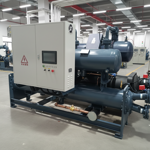 เครื่องทำความเย็นแบบสกรูอุตสาหกรรม (แบบแช่<span class=keywords><strong>น้ำ</strong></span>) ป้องกันการกัดกร่อน ใช้สารทำความเย็น R410a พร้อมปั๊ม สำหรับโรงงานเคมีในตะวันออกกลาง - Product Image 2