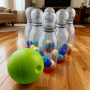 Juego de <span class=keywords><strong>Bolos</strong></span> Transparente de 24 cm con 6 Pinos y Bola de 10 cm, Personalizable <span class=keywords><strong>para</strong></span> Niños, Regalo, Juguete, Relleno de <span class=keywords><strong>Dulces</strong></span>, Promocional, Interior/Exterior - Product Image 1