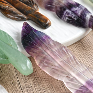 Pluma de Cristal de Cuarzo Natural Tallada a Mano, Artesanía de Cristal, Piedra Energética Curativa, Decoración para el Hogar, Colección, Venta al por Mayor - Product Image 5