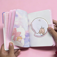 Ensemble de papeterie pour filles, journal mignon de style dessin animé, pastel, avec fermeture magnétique, carnet, ruban adhésif, autocollant, marque-page, PVC transparent, cadeau d'anniversaire