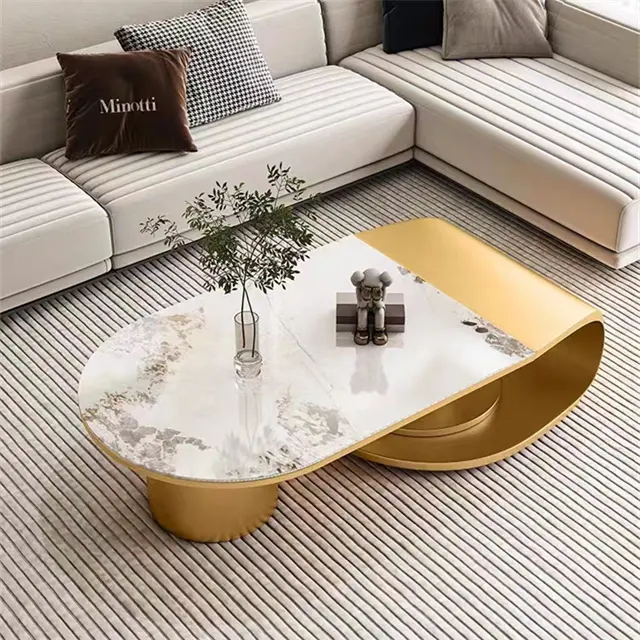 Modern simple marble coffee table combination exquisite coffee table Living Room Hotel Lounge geometric shape coffee table