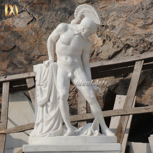 Tallado a mano famoso griego tamaño natural negro Atlético hombres mármol discobolus desnudo atleta masculino estatua escultura para decoración del hogar - Product Image 5