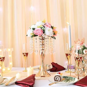 New Product Ideas 2024 Gold Flower Holder Wedding Party Backdrops Decorations Supplies Metal Floral Stands Table Centerpieces