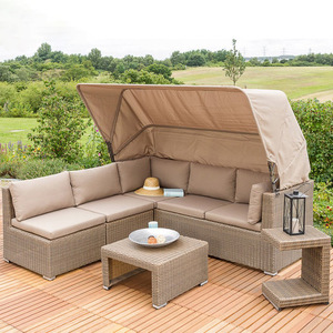 Set di <span class=keywords><strong>Mobili</strong></span> <span class=keywords><strong>da</strong></span> <span class=keywords><strong>Giardino</strong></span> con Divano Impermeabile e Resistente al Sole, Design Minimalista Moderno, Tavolo <span class=keywords><strong>da</strong></span> Caffè in Rattan Intrecciato - Product Image 1