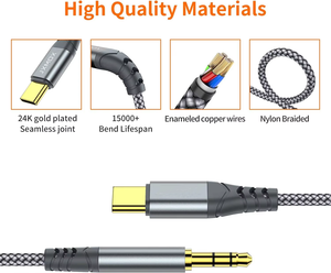 Câble USB C vers prise audio auxiliaire 3.5mm, <span class=keywords><strong>cordon</strong></span> stéréo de <span class=keywords><strong>voiture</strong></span> pour casque de type C vers 3.5mm compatible avec <span class=keywords><strong>iPhone</strong></span> 17 16 15 Pro Max Air - Product Image 2
