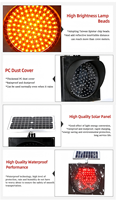 Feux de sécurité routière à LED jaunes à haute luminosité, alimentés par énergie solaire, pour extérieur, visibilité >1000m, étanchéité IP65, 18V, 300mm, PC
