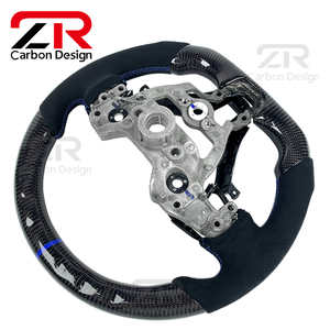Accesorios Interiores para Automóviles Hyundai Elantra <span class=keywords><strong>N</strong></span> I30N I20N Veloster <span class=keywords><strong>N</strong></span> <span class=keywords><strong>2019</strong></span>+, Volante de Fibra de Carbono Perforada/Cuero de Ante - Product Image 3