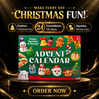 Calendrier de l'Avent de Noël, boîte surprise, jouets 3D Squishy, mini figurines, coffret cadeau pour enfants