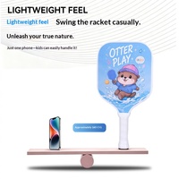 Nouvelle pagaie de pickleball en fibre de verre pour enfants de 3 à 12 ans, motif animalier de dessin animé, pagaie de pickleball légère