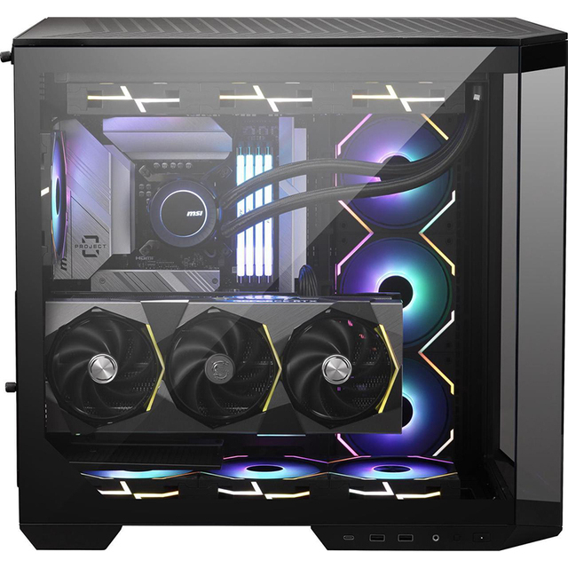 MSI PANO 100L PZ Project Zero Mid Tower ATX Gaming Case, ABS Plastic, SPCC Steel, Tempered Glass, Support Back-Connect
