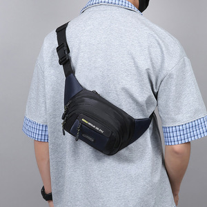 Sac de poitrine Shengao pour homme en tissu Oxford, durable, multi-couches, sac banane pour usage quotidien en extérieur, vert militaire, noir, gris, bleu foncé - Product Image 2