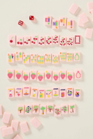 Ensemble de Mahjong Américain de Luxe Rose et Bleu Tropical, 160 Tuiles, en Acrylique, pour 4 Joueurs, Boîte Cadeau avec Mallette de Transport pour Fêtes Estivales