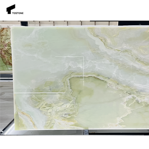 แผ่นหินโอนิกซ์ธรรมชาติสีเขียว20มม. โปร่งแสงโปร่งแสงสำหรับตกแต่งโต๊ะบนผนังเกาะโต๊ะสำหรับตกแต่งบันไดอ่างอาบน้ำ - Product Image 2