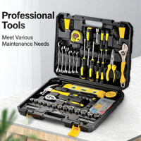 Juego de Herramientas Mecánicas Profesional de 108 Piezas para Reparación de Automóviles, Incluye Destornillador Phillips, Estuche Rígido de Almacenamiento de Carbono