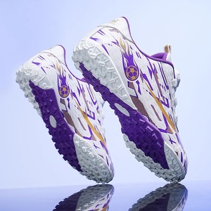 <b>Boys</b> and Girls Low-Top Lace-<b>Up</b> Football Shoes with Hook and Loop Closure Rubber Midsole TPU Outsole for Spring/Winter/Summer - Product Image 3