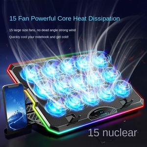 Radiateur pour ordinateur <span class=keywords><strong>portable</strong></span> Kolorful F15 avec écran LCD RVB, contrôle de la vitesse, support E-Sports, maille métallique pour le jeu et la lecture, base de <span class=keywords><strong>refroidissement</strong></span> - Product Image 2