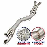 Système d'échappement universel G82 pour M4, tube intermédiaire en acier inoxydable, épaisseur 1,2 mm, finition lisse, diamètre 101 mm