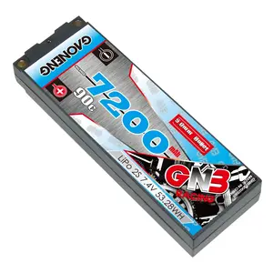 GNB GAONENG 7200MAH 2S 2S1P 7.4V 90C 180C 5.0mm Bullet Hard Case rRC LiPo Battery 1:10 1/10 Scale RC Car Drift Boat