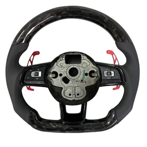 Volant en cuir pleine fleur et fibre de carbone pour Volkswagen Mk7 Mk6 Gti Gte <span class=keywords><strong>Gli</strong></span> R-line R Golf7 Golf6 Cc PoloJetta - Product Image 6