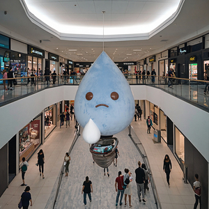 360เป่าลมเป่าลมการ์ตูนน้ำตาสีฟ้าใสเป่าลมได้สำหรับวันฮาโลวีนและคริสต์มาสสินค้ามาใหม่ - Product Image 1