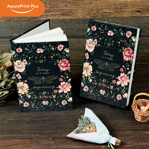 Cuaderno <span class=keywords><strong>de</strong></span> Tapa Dura con Estampado Floral Botánico A5 Personalizado para Mujeres, con Papel Reciclado e Impresión con Tinta <span class=keywords><strong>de</strong></span> Soya, para Branding y Mindfulness - Product Image 1