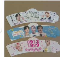 Manchons de gobelets en papier jetables écologiques à paroi simple personnalisés Kpop avec impression de logo personnalisé pour une utilisation événementielle