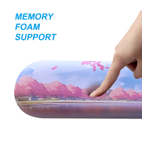Vente chaude motif fleur de cerisier clavier tapis de souris avec support de poignet LOGO personnalisé tapis de souris d'ordinateur souple