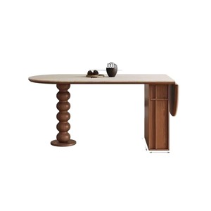 <b>Dining</b> <b>Table</b> Elliptical Foldable Storage <b>Wooden</b> <b>Extendable</b> Island With Drawer For Kitchen <b>Dining</b> - Product Image 5