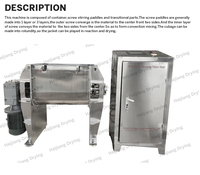 Mélangeur de poudre et de granulés industriels série WLDH, machine de mélange en acier inoxydable, mélangeur à ruban horizontal pour produits chimiques et alimentaires