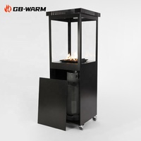 Foyer à gaz européen populaire de fenêtre en verre avec des roches de lave Vente d'usine Chauffage extérieur de restaurant de jardin