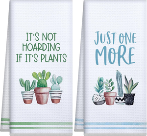Paños de Cocina de Algodón Estampados con Diseño de Cactus y Frases de Plantas para Decoración del Hogar - Product Image 1