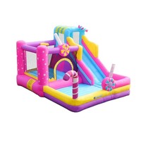 Château gonflable familial WOLONG, petit, durable, en PVC, facile à installer, capacité 5 enfants, aire de jeux pour enfants, jardin.