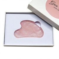 Tabla Gua Sha de Cuarzo Rosa Jade en Forma de Corazón para Belleza Facial y Ocular, Uso Comercial, Venta al por Mayor, Placa para Dedos