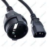 Câble d'alimentation PDU UPS, adaptateur de prise IEC320 C14 pour convertir la prise européenne CEE7/7 Schuko, adaptateur de câble C14 mâle vers prise femelle européenne