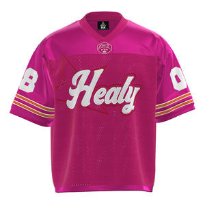 Maillot de football américain style HEALY, rétro, à rayures, en maille respirante, haute performance, avec blocs de couleur personnalisés, pour le football - Product Image 1
