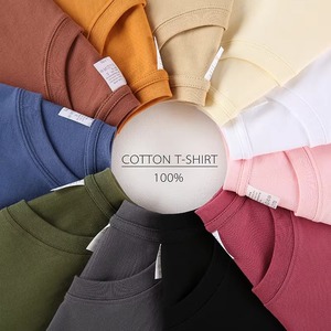 Camiseta de hombre de algodón pesado peinado compacto Siro Spinning de 8 yuanes/pieza, estilo vintage (algodón de fibra larga que absorbe la humedad, manga corta) - Product Image 2