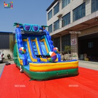 Toboggan aquatique commercial gonflable de 23 pieds de long, nouveau design, double piste, avec piscine