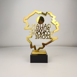 Premio per la società economica con Logo 3D personalizzato della fabbrica di trofei, miglior vincitore del regalo d'affari in alluminio metallico - Product Image 4
