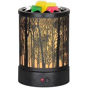 Aquecedor de cera elétrico com temporizador, design em floresta preta, com fragrância, timing3/6/9 h, luz noturna clássica
