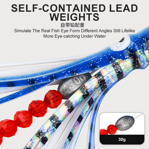 TEASER TR007 225MM Pluma de atún Plomo Jig Daisy Chain Rigged Big <span class=keywords><strong>Game</strong></span> Sets Venta al por mayor Aparejos de pesca Trolling Señuelo de pesca - Product Image 5