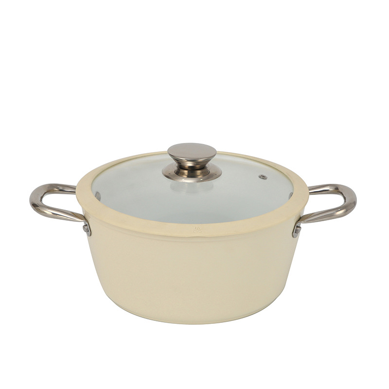 หม้อซุปสีขาวน้ำนม 24 ซม. (มีฝาปิด)