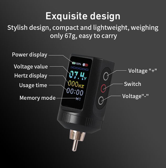 Rechargeable Wireless Tattoo Battery Pack Black RCA Connection Power Supply for PMU Pen Machine Wholesale