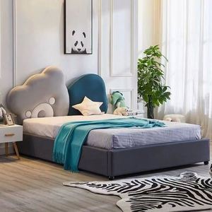 Cama de Día Tapizada en Madera, Estilo Americano Moderno, Diseño Creativo Minimalista Nórdico, Cama Individual Unisex para Dormitorio Infantil - Product Image 1